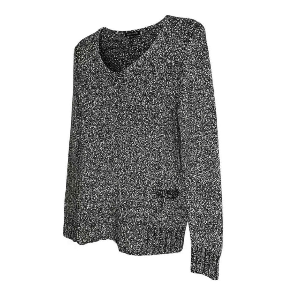 Eileen Fisher Pullover V Neck Sweater Women's XS Black Multicolor Italian Yarn‎